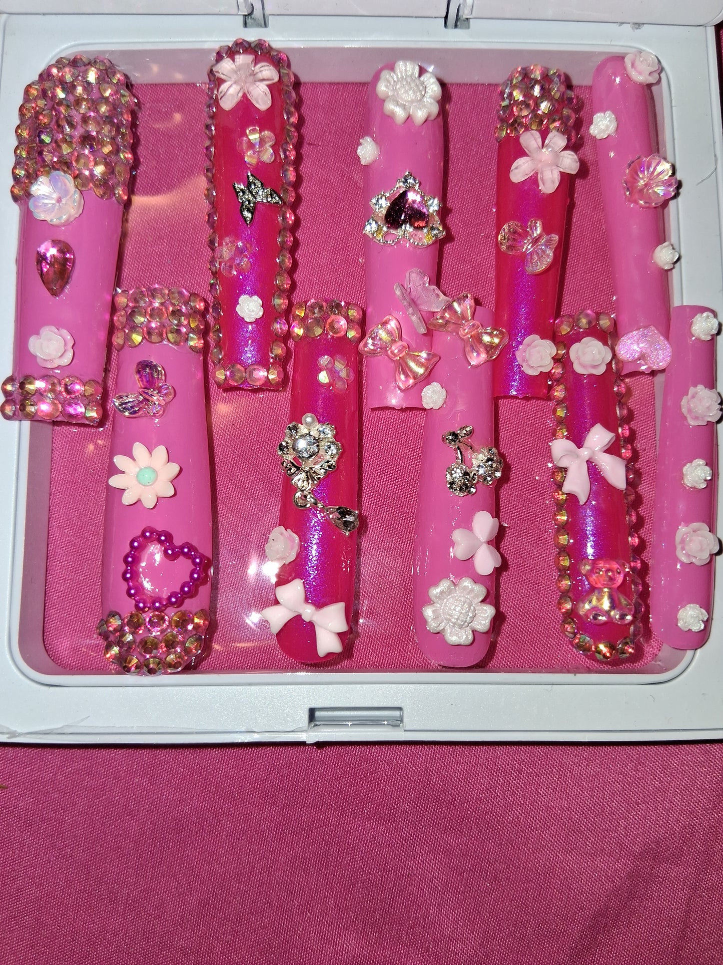 COCOMONEY NAILS CUSTOM 1 OF 1 GLUE ON PRESS ON COMES WITH FREE GIFTS #o66