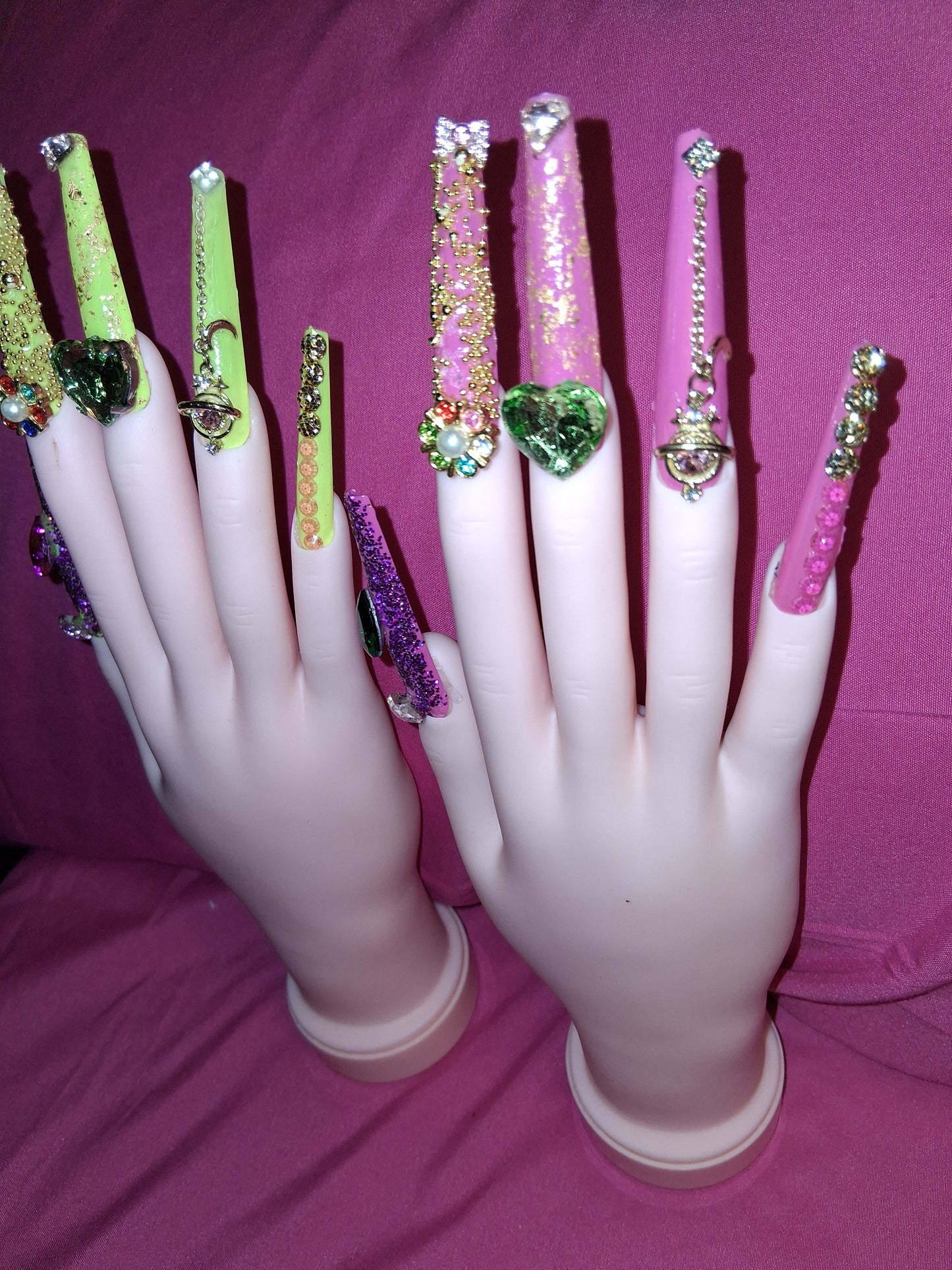 COCOMONEY NAILS CUSTOM 1 OF 1 GLUE ON PRESS ON COMES WITH FREE GIFTS #o37