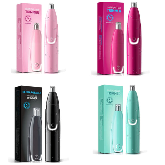 Rechargeable Ear and Nose Hair Trimmer - 2024 Professional Painless Eyebrow & Facial Hair Trimmer for Men Women, Powerful Motor and Dual-Edge Blades for Smoother Cutting