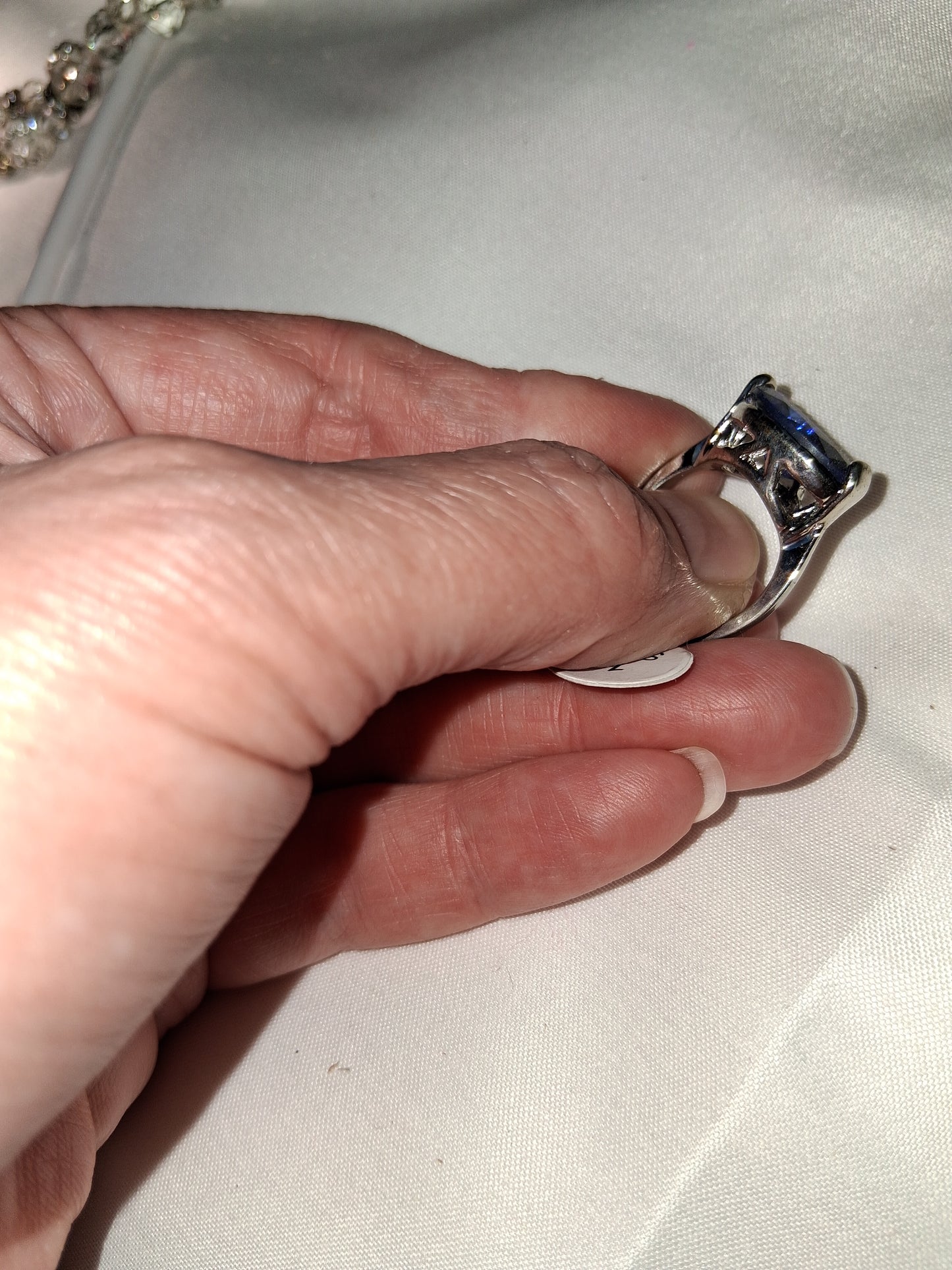 Stainless steel ring blue size 6