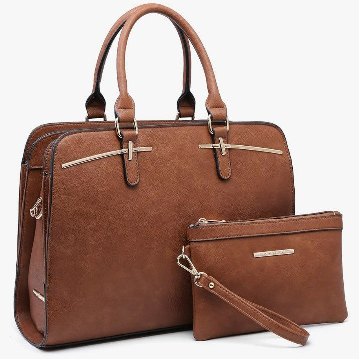 Women Handbag Wallet Tote Bag Shoulder Bag Hobo Bag Top Handle Satchel Purse Set 2pcs w/ 3 Compartments