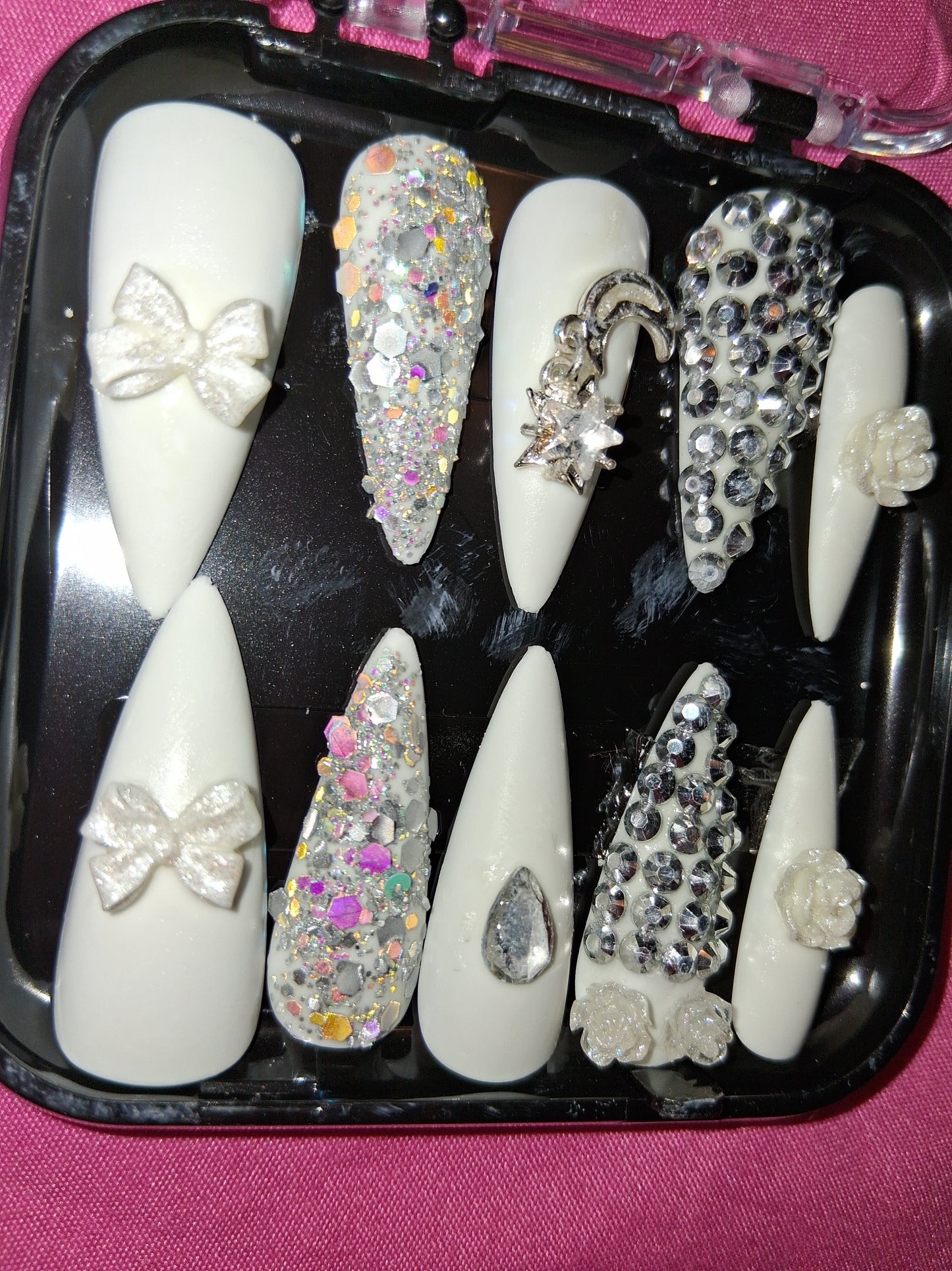 COCOMONEY NAILS CUSTOM 1 OF 1 GLUE ON PRESS ON COMES WITH FREE GIFTS #b62