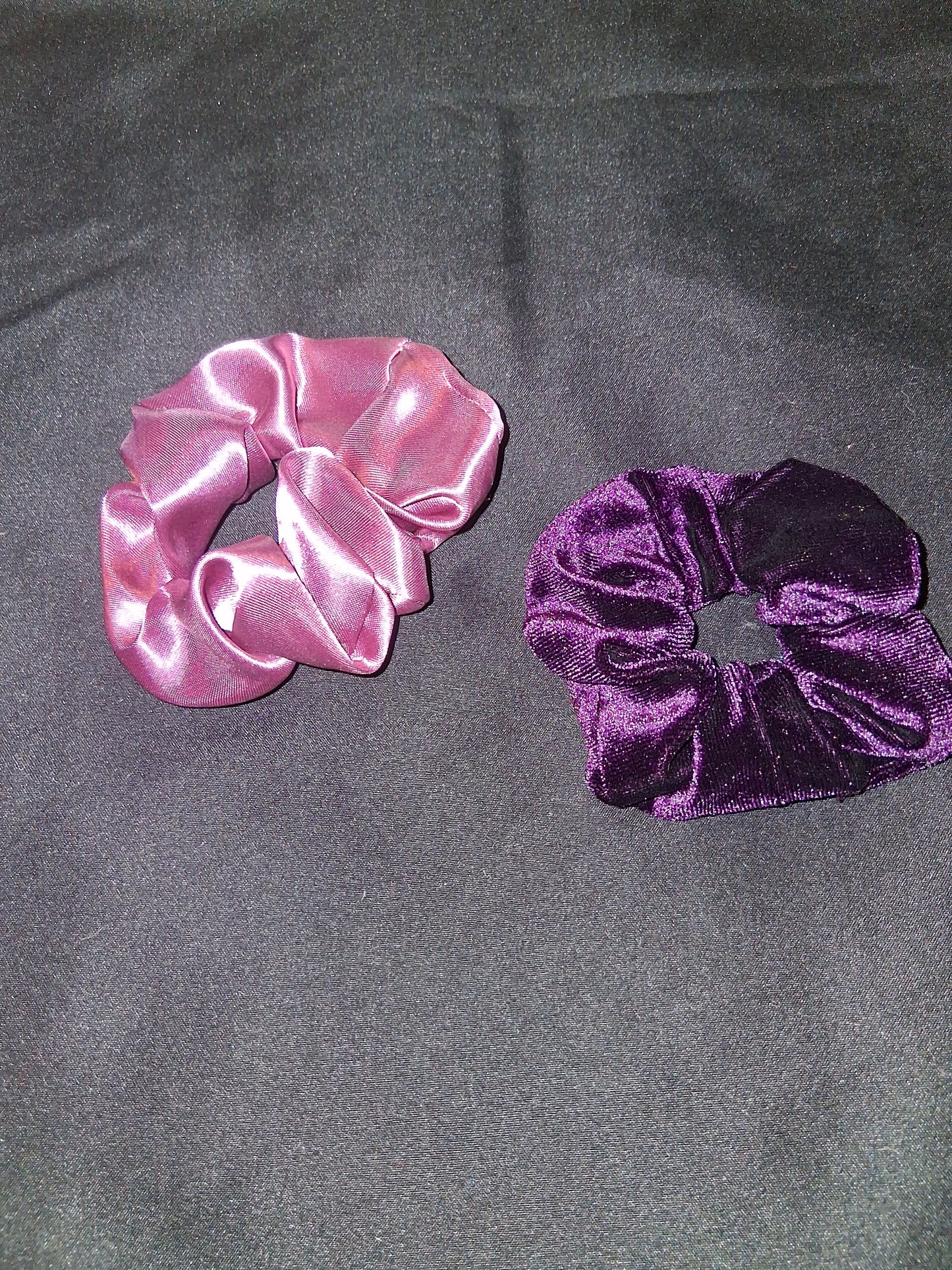COCOMONEY HAIR SCRUNCHIES 2 PIECES SATIN OR VELVET
