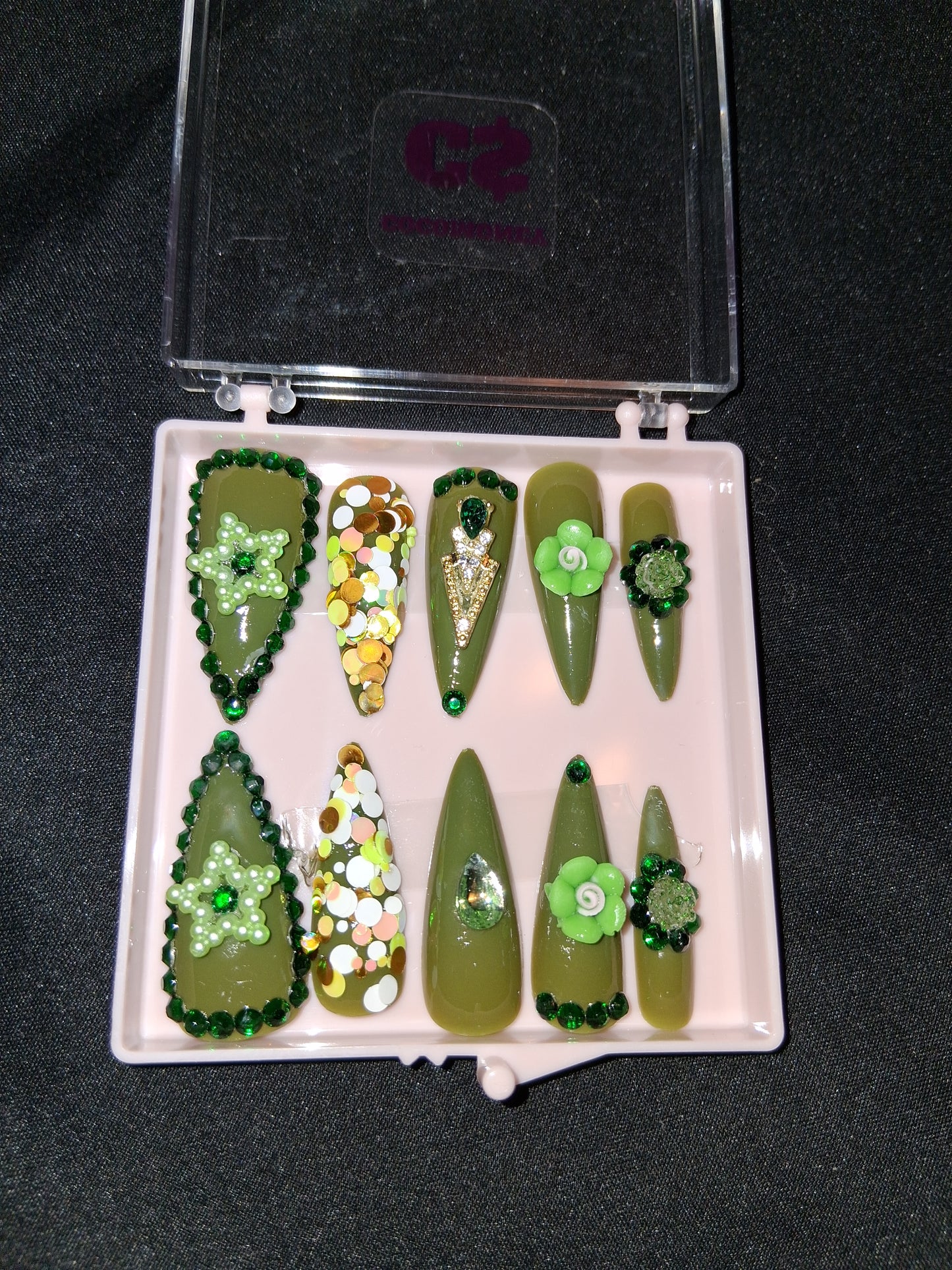 COCOMONEY NAILS CUSTOM ONE OF A KIND PIECES WITH NAIL BAG AND FREE GIFTS