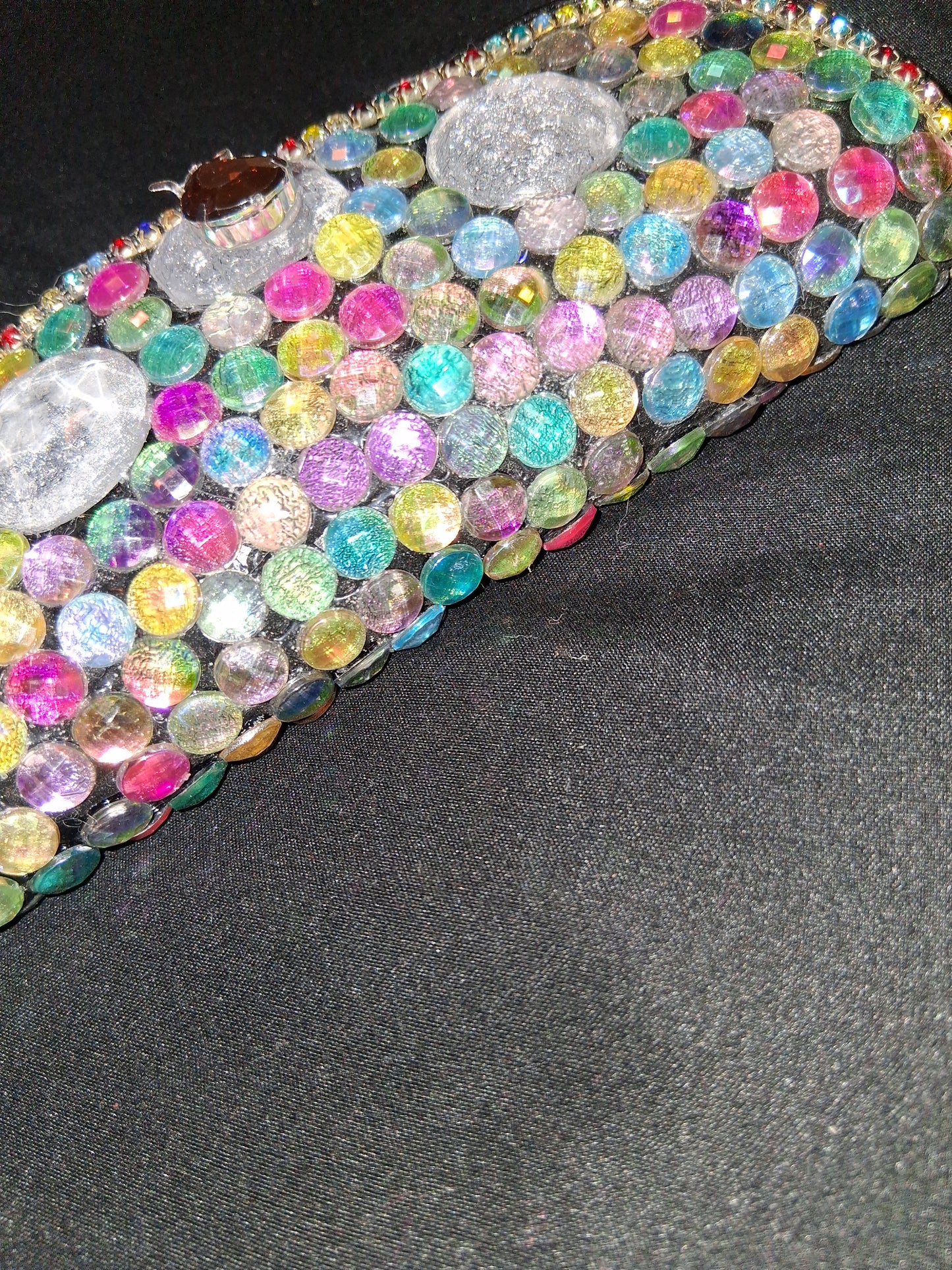 COCOMONEY Glasses Case Custom 1 OF A KIND PIECE GEMSTONES Velcro Closure