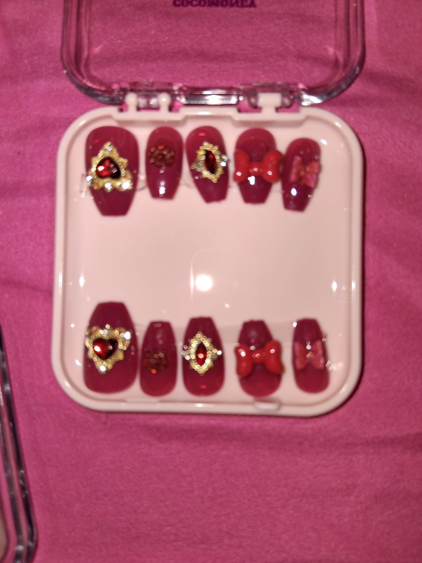 COCOMONEY NAILS CUSTOM 1 OF 1 GLUE ON PRESS ON COMES WITH FREE GIFTS #b90