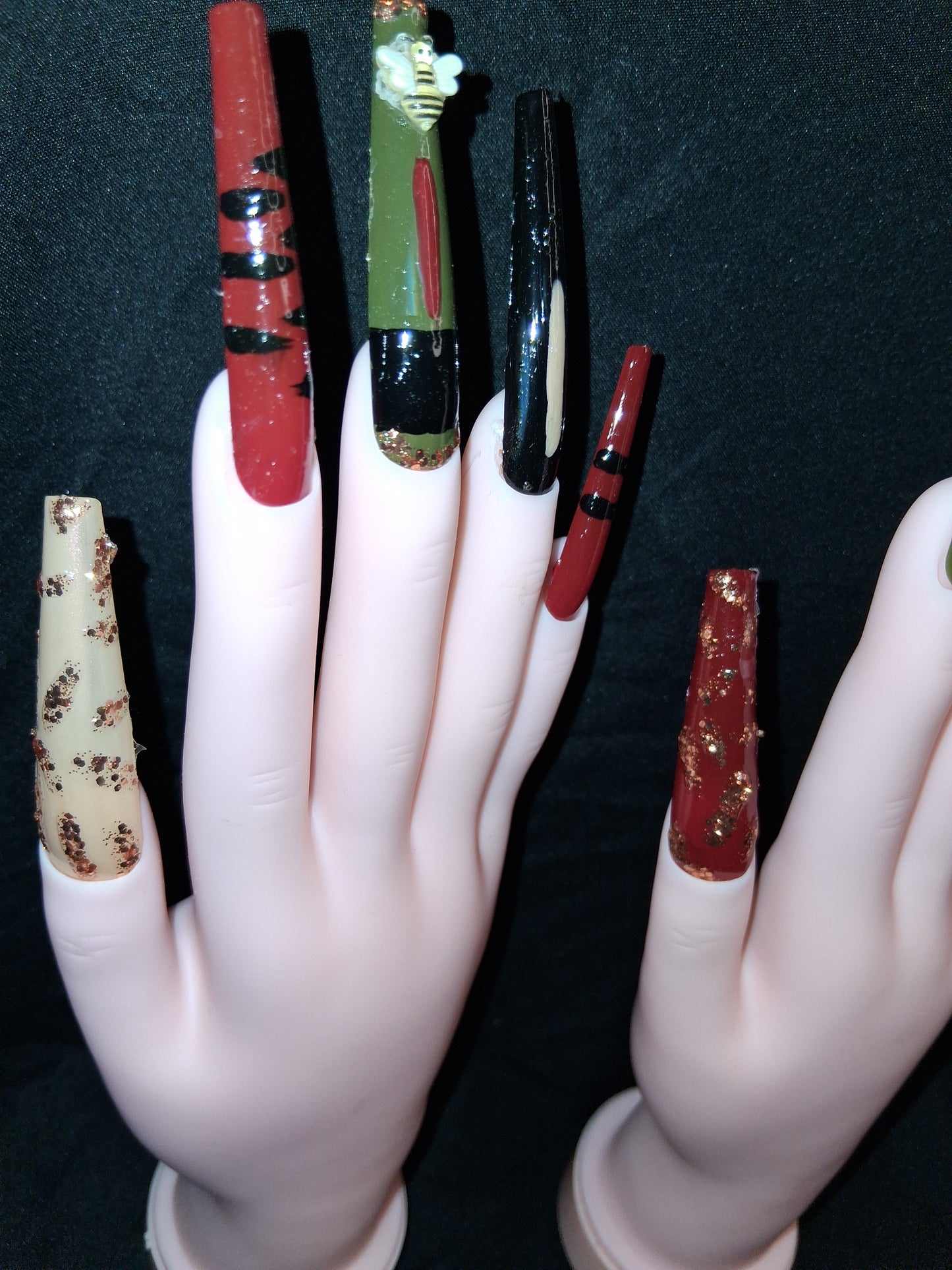 COCOMONEY NAILS CUSTOM 1 OF 1 GLUE ON PRESS ON COMES WITH FREE GIFTS #o50