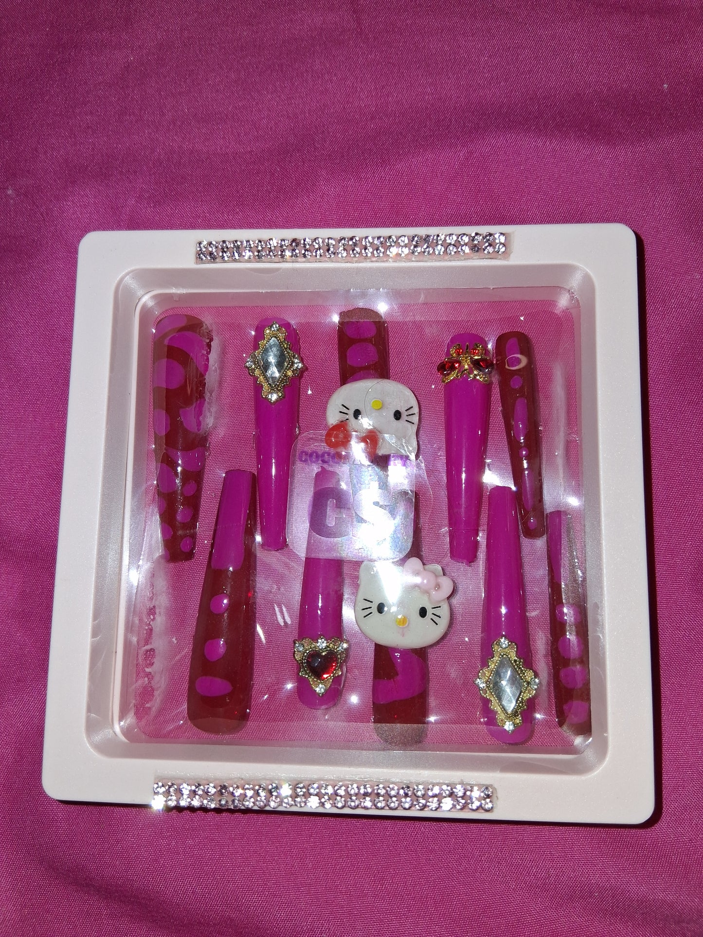COCOMONEY NAILS CUSTOM 1 OF 1 GLUE ON PRESS ON COMES WITH FREE GIFTS #o15