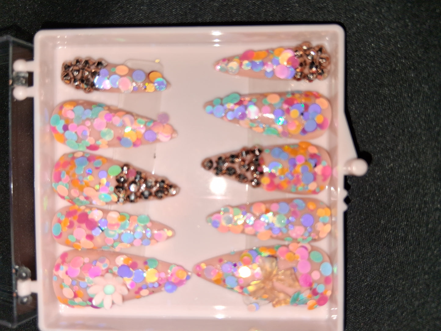 COCOMONEY NAILS CUSTOM ONE OF A KIND PIECES WITH NAIL BAG AND FREE GIFTS ACRYLIC