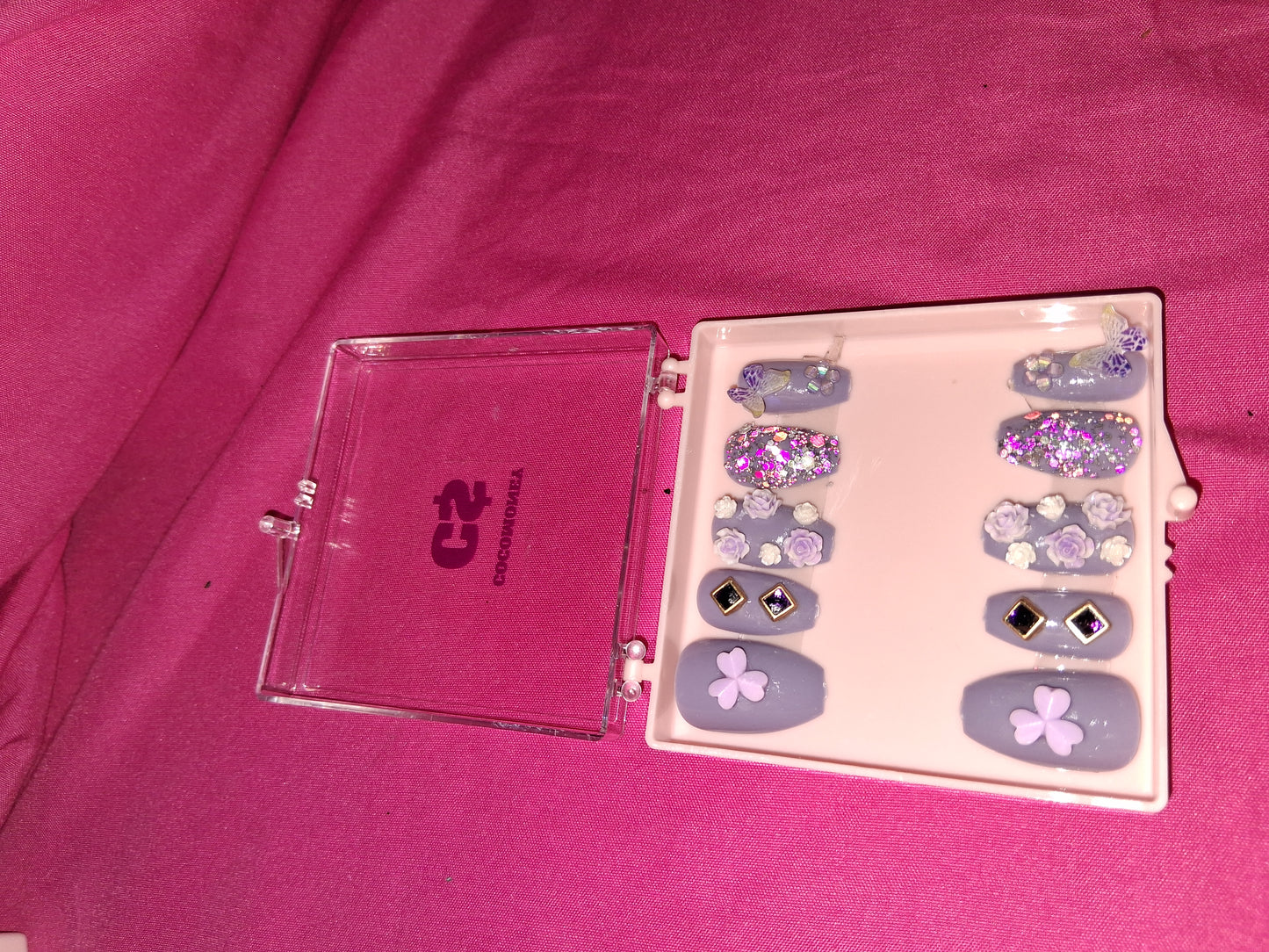 COCOMONEY NAILS CUSTOM 1 OF 1 GLUE ON PRESS ON COMES WITH FREE GIFTS #b48