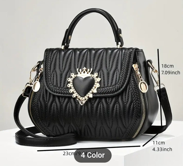 COCOMONEY HANDBAG PURSES QUEEN HEART DESIGN