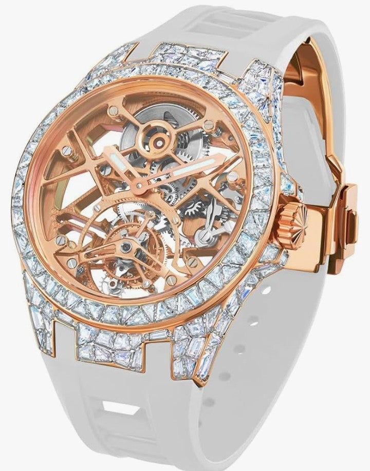 HEMUDU Crystal Luxury for Men Watches Real Tourbillon Brilliant Hollowing Dial Luminous Diamonds Case Women
