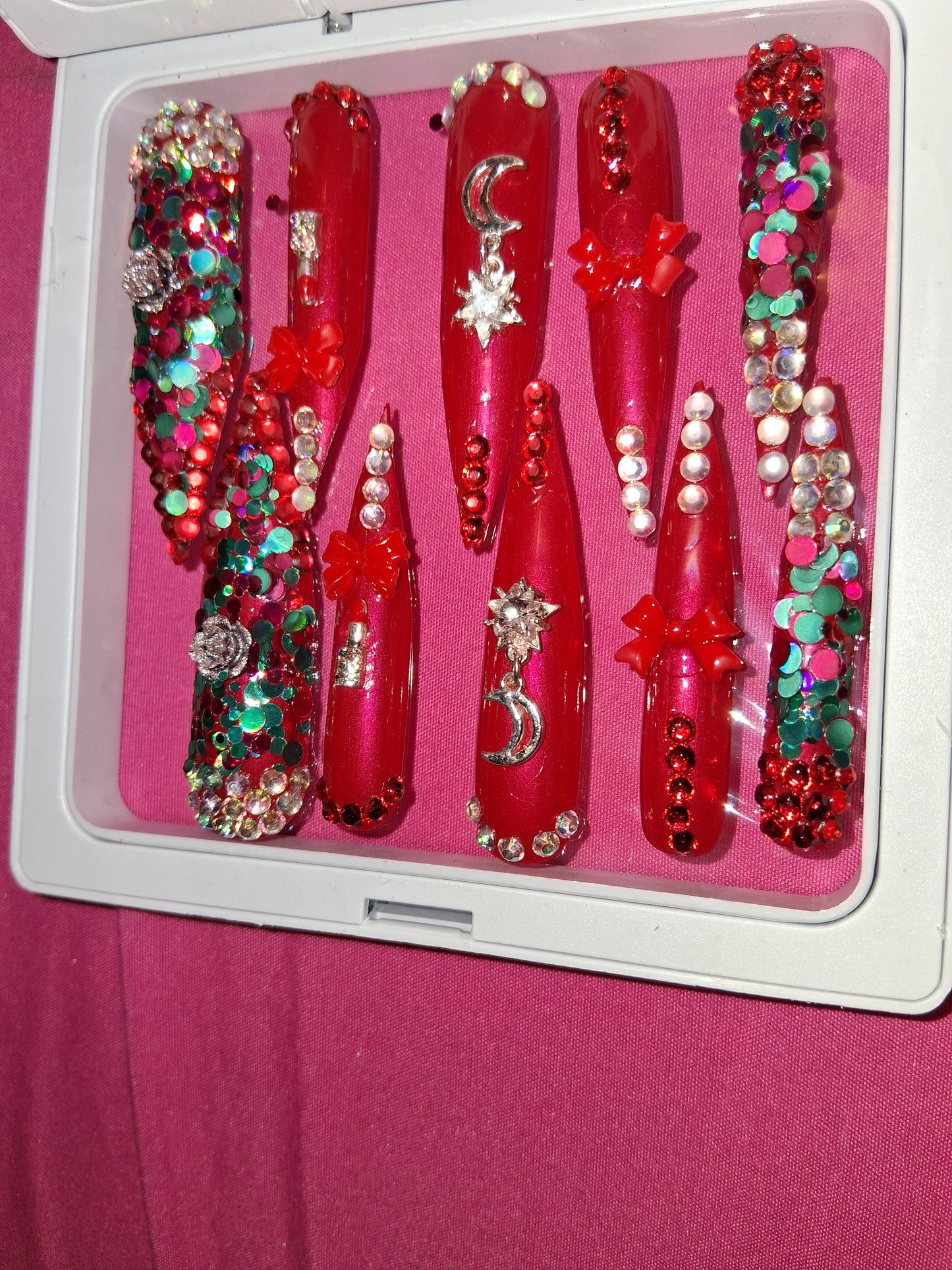 COCOMONEY NAILS CUSTOM 1 OF 1 GLUE ON PRESS ON COMES WITH FREE GIFTS #o35