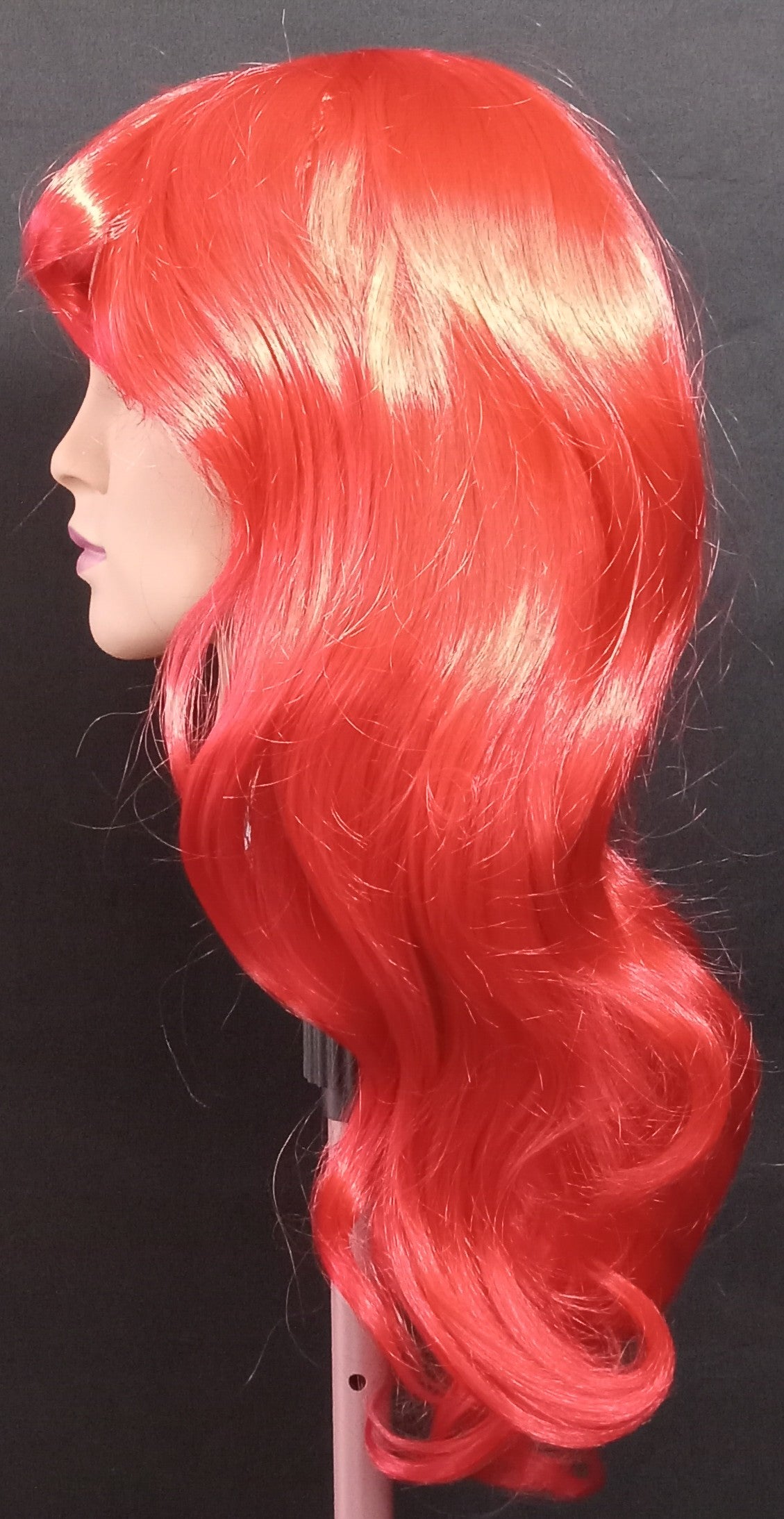 COCOMONEY WIG RED LONG WAVY STRAIGHT SYNTHETIC