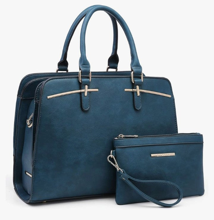 Women Handbag Wallet Tote Bag Shoulder Bag Hobo Bag Top Handle Satchel Purse Set 2pcs w/ 3 Compartments