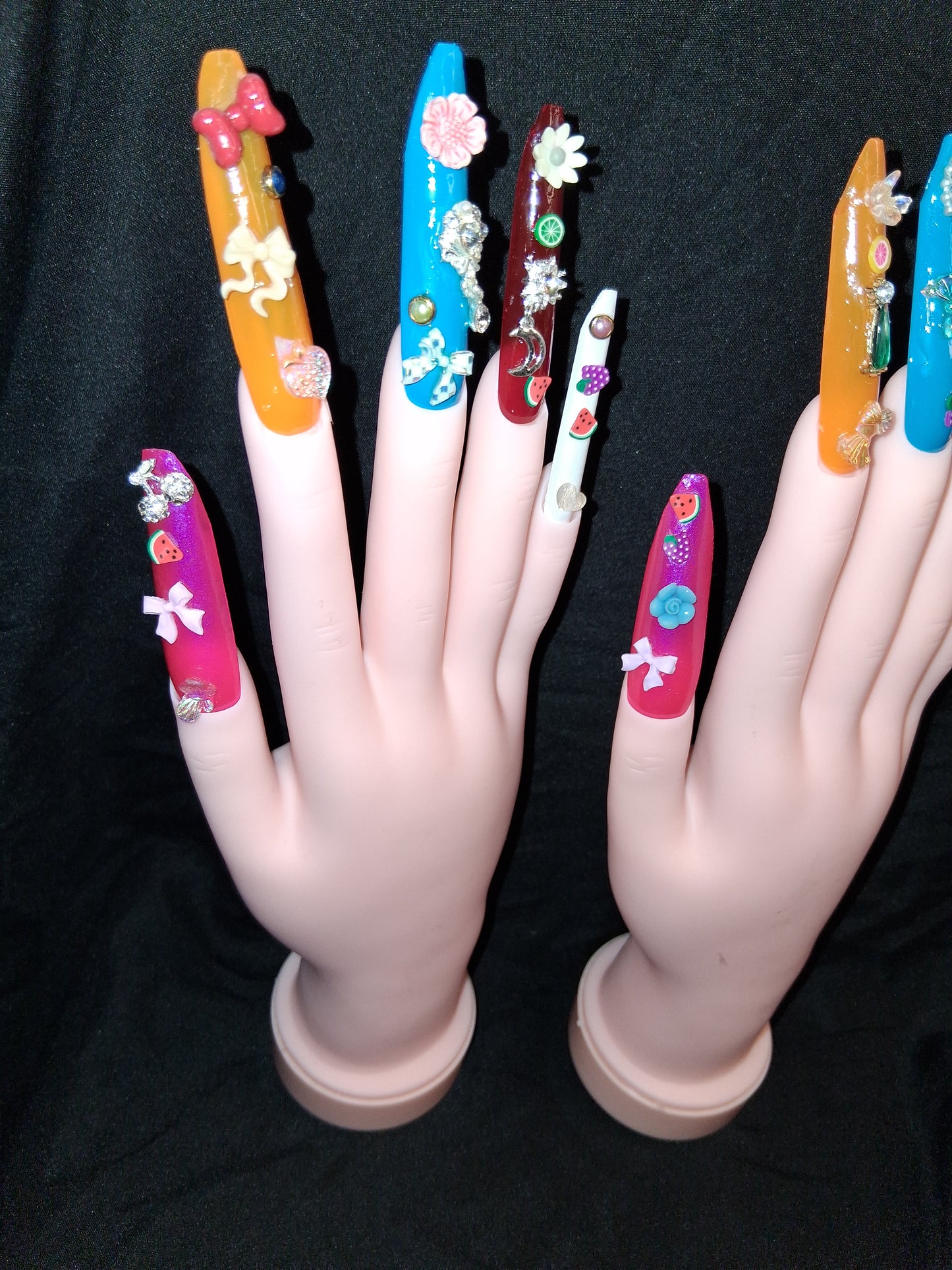 COCOMONEY NAILS CUSTOM 1 OF 1 GLUE ON PRESS ON COMES WITH FREE GIFTS #o58