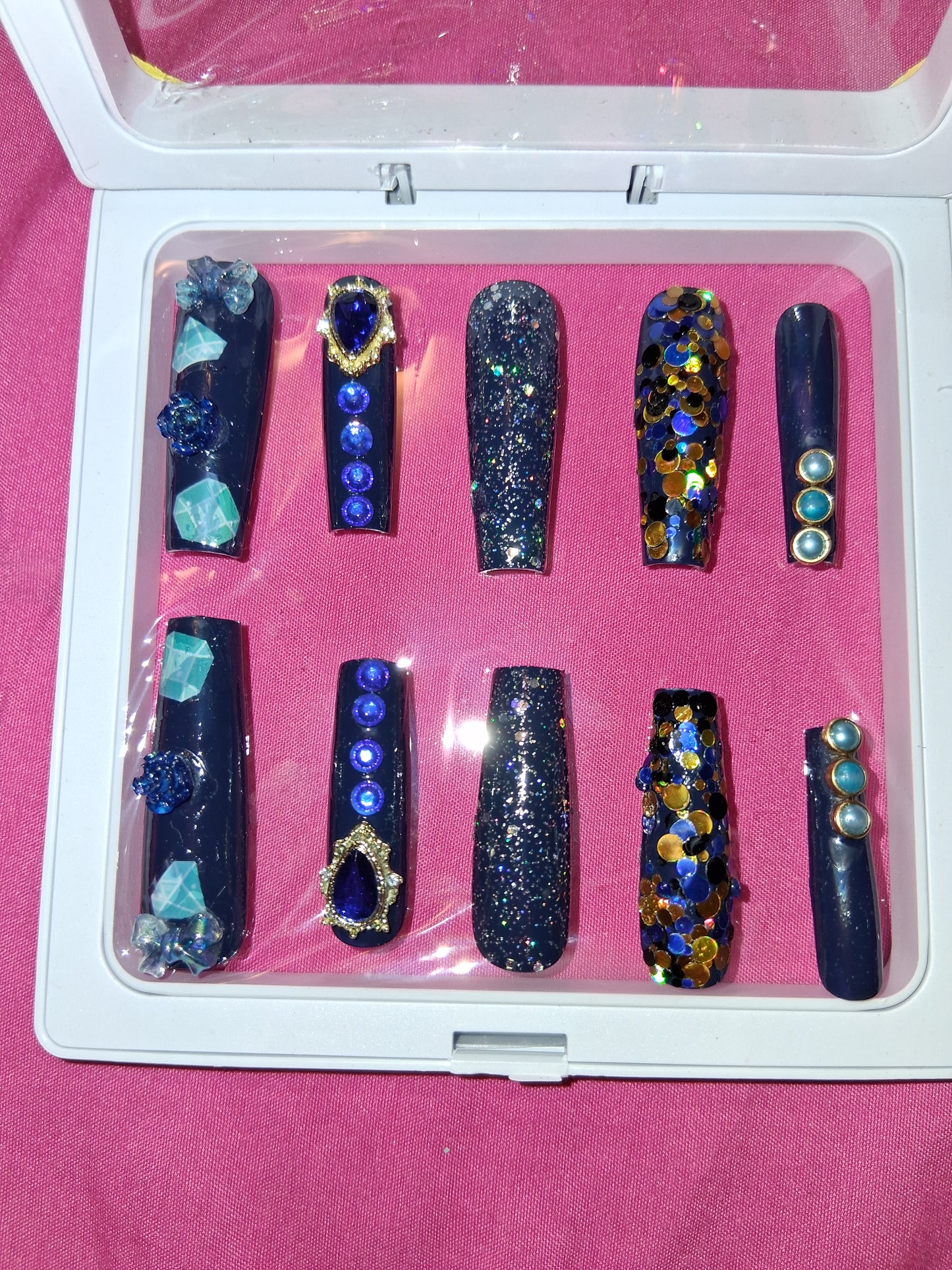 COCOMONEY NAILS CUSTOM 1 OF 1 GLUE ON PRESS ON COMES WITH FREE GIFTS #o100