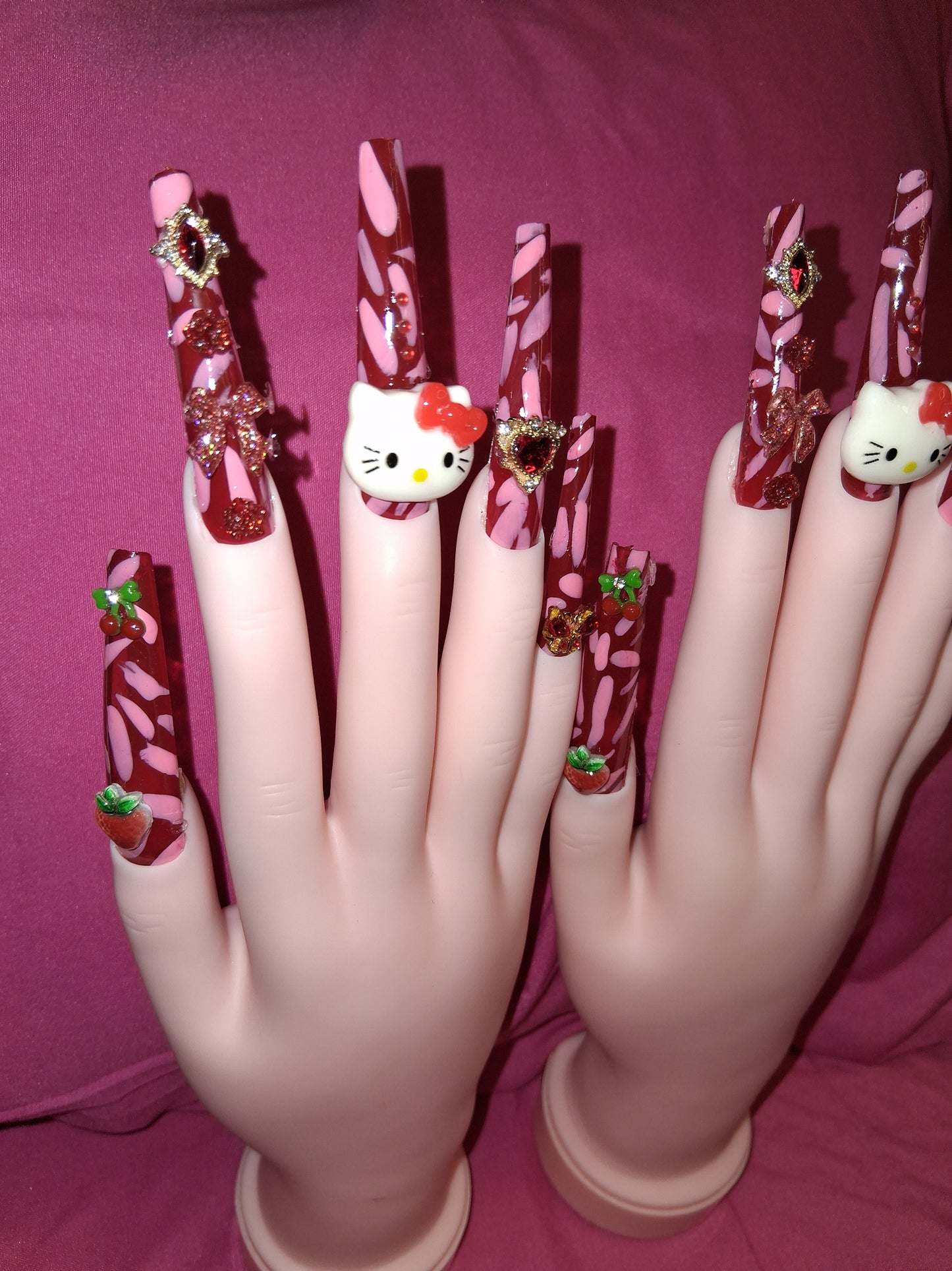 COCOMONEY NAILS CUSTOM 1 OF 1 GLUE ON PRESS ON COMES WITH FREE GIFTS #o24