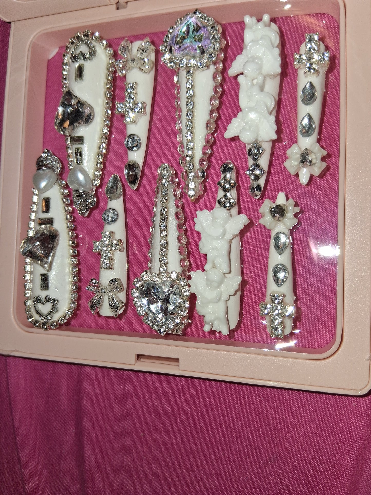 COCOMONEY NAILS CUSTOM 1 OF 1 GLUE ON PRESS ON COMES WITH FREE GIFTS #o42