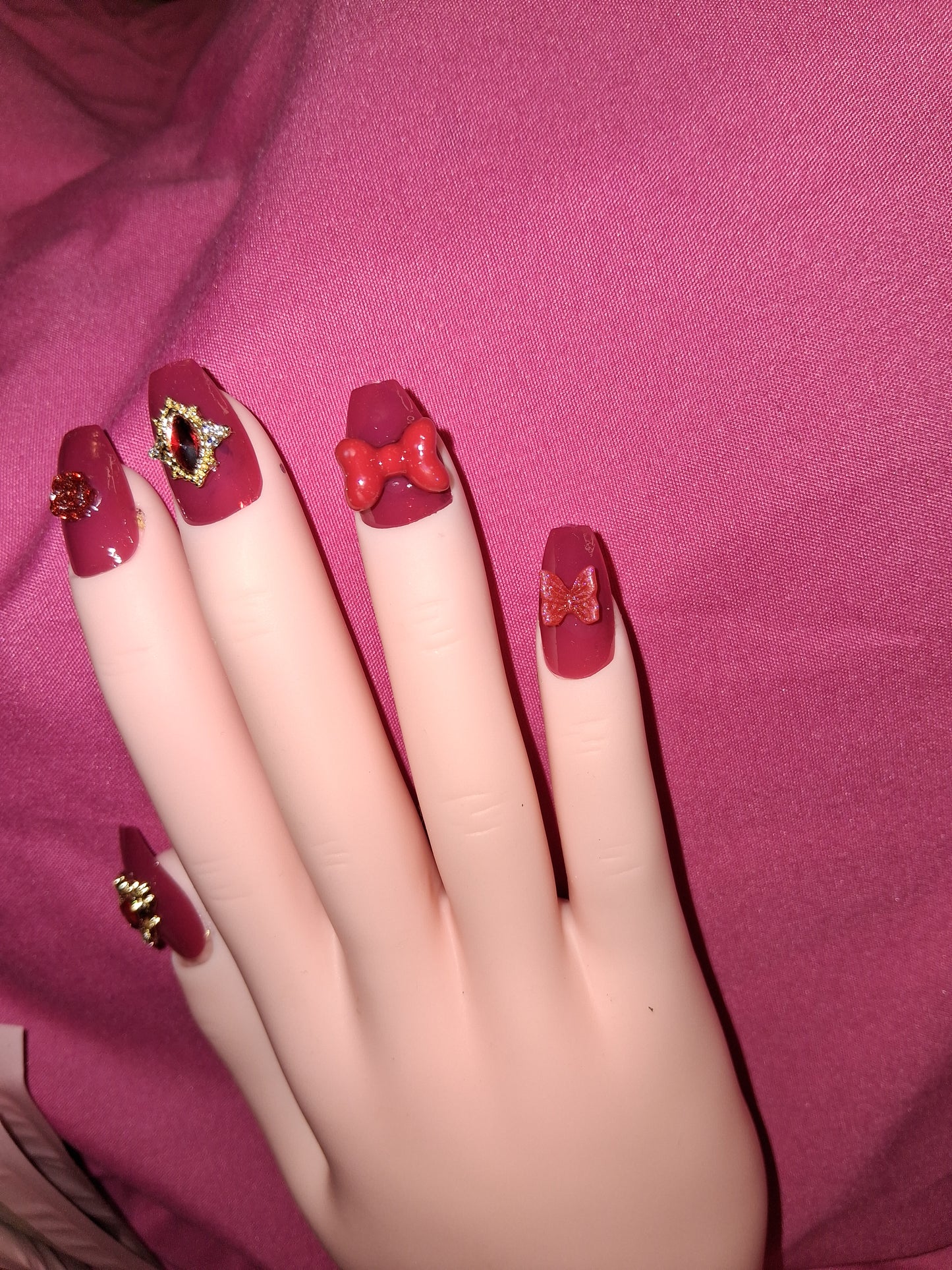 COCOMONEY NAILS CUSTOM 1 OF 1 GLUE ON PRESS ON COMES WITH FREE GIFTS #b90
