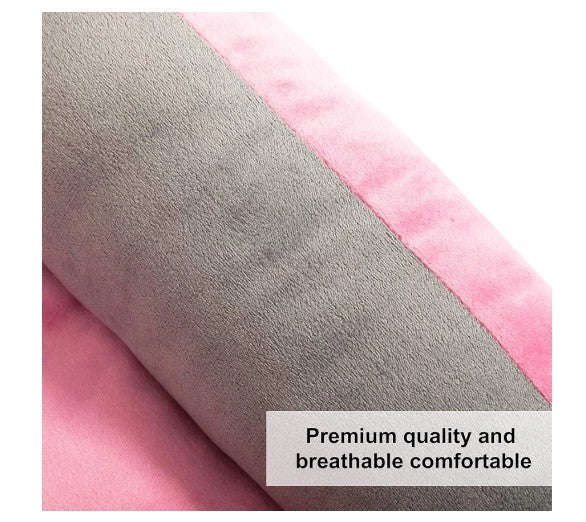 Pet Bed for Dog or Cat Rectangle Plush Warm Puppy Sofa Mat Cushion, Pink Crown