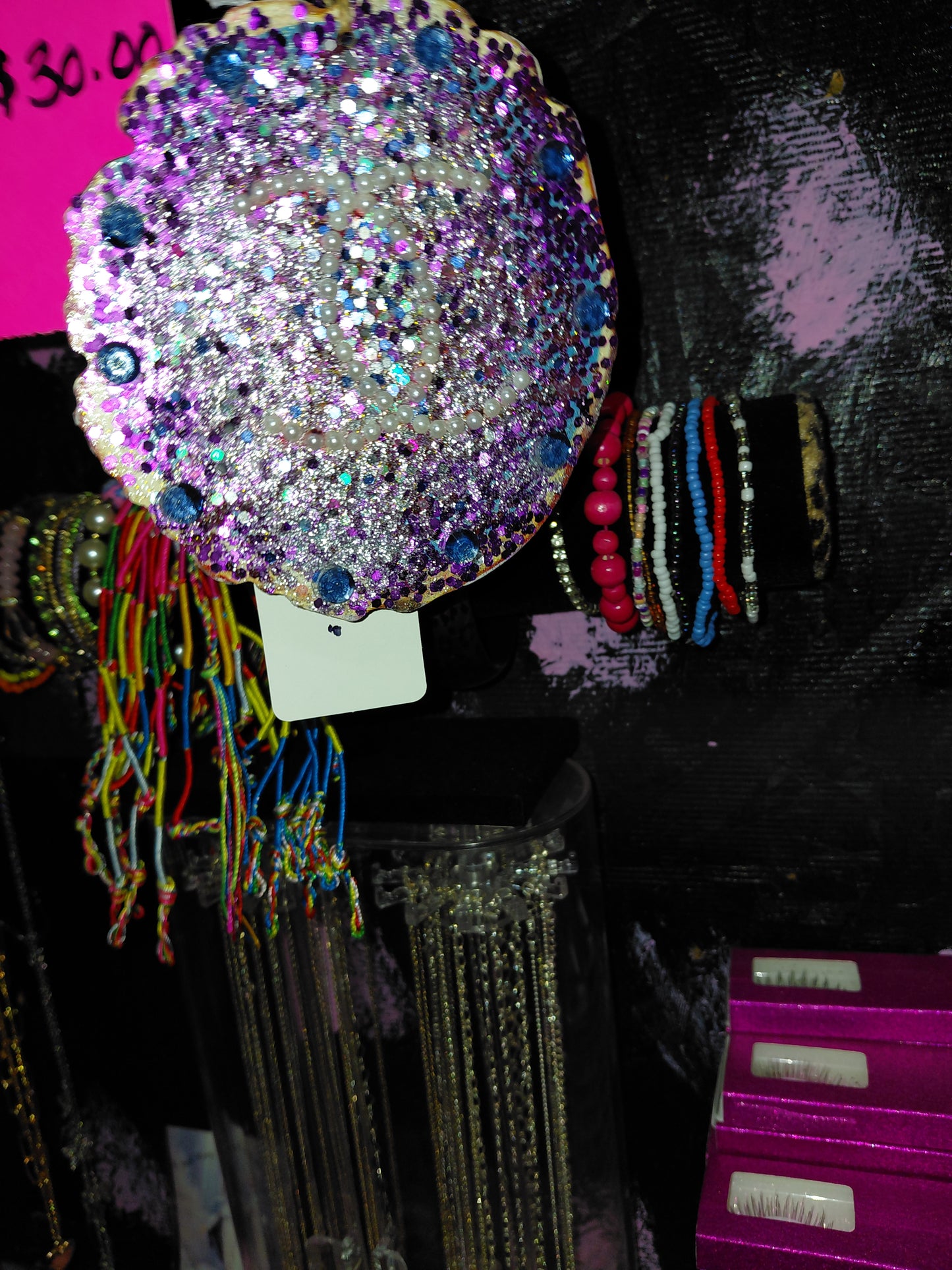 COCOMONEY ART CC BLING 1 OF 1 CUSTOM PIECE BY COCOMONEY painting on wood