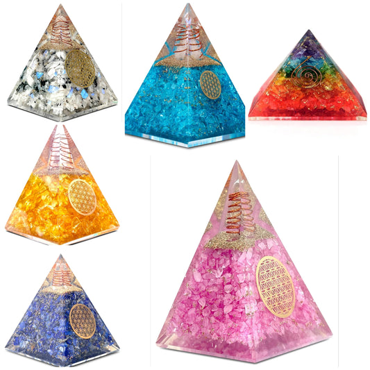 Orgone Pyramid of Success, Rose Quartz Pink Orgonite Pyramid is Healing Crystals for Peace, Calm & Love and Orgonite Pyramid helps in Healing Material 1 piece