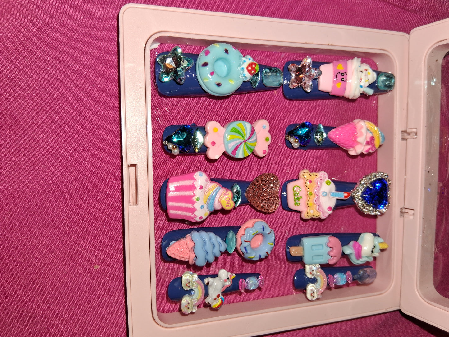COCOMONEY NAILS CUSTOM 1 OF 1 GLUE ON PRESS ON COMES WITH FREE GIFTS #p17