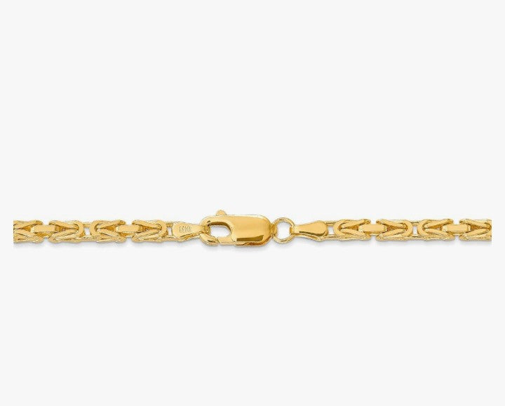 COCOMONEY 14k Gold 2.5mm Byzantine Chain Necklace