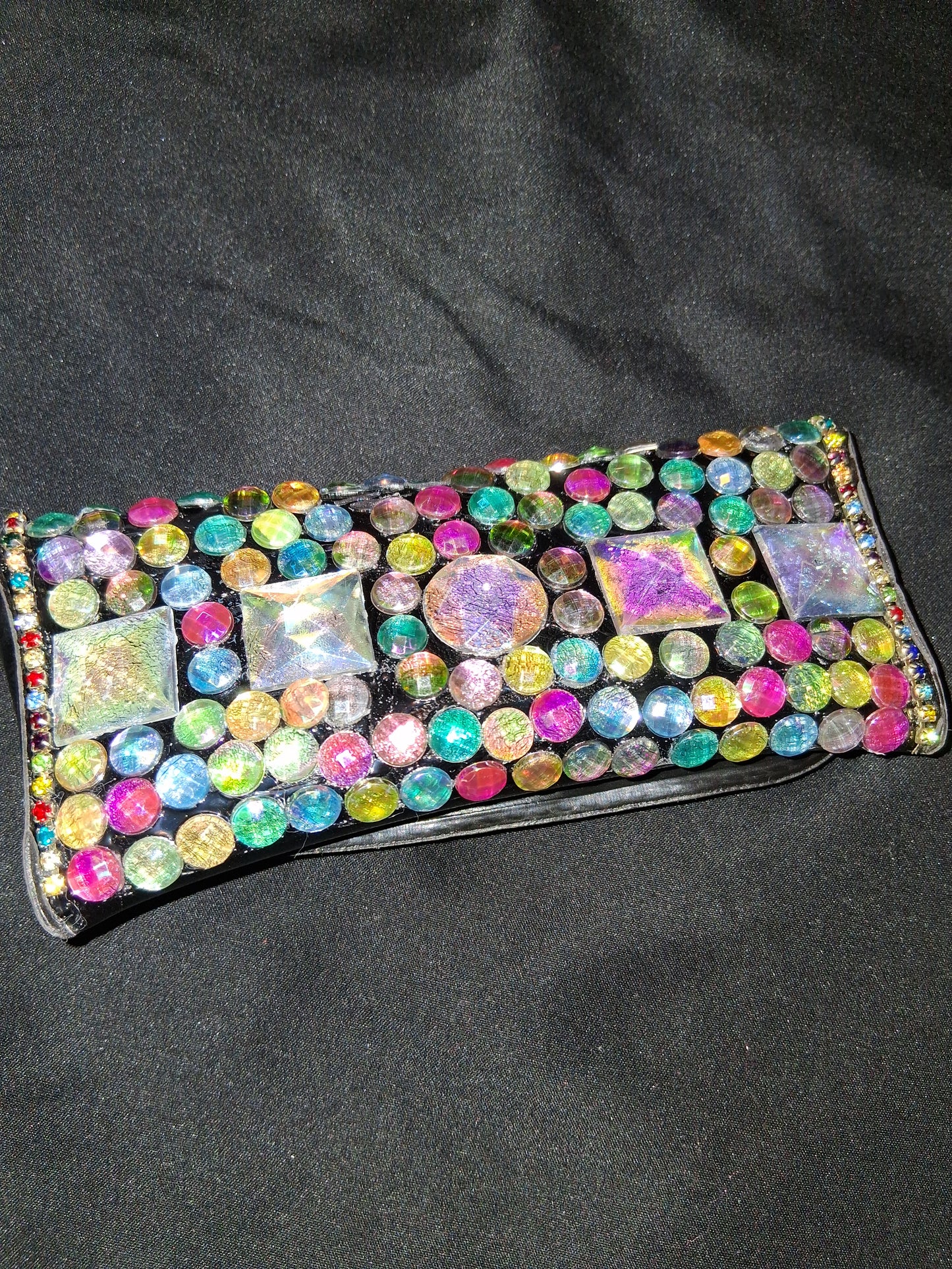 COCOMONEY Glasses Case Custom 1 OF A KIND PIECE GEMSTONES Velcro Closure