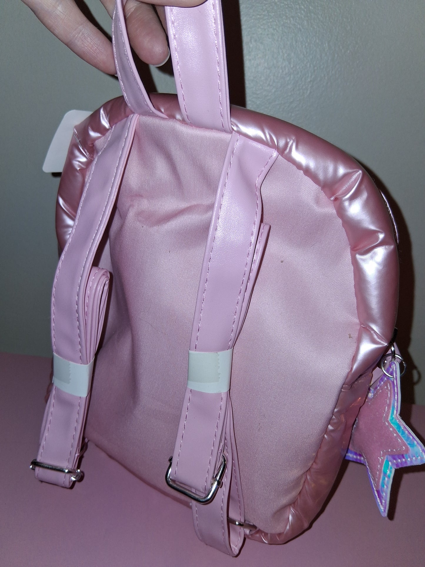 COCOMONEY MINI PINK BOOK BAG STAR DESIGN 10IN BY 8IN BY 3IN only 1