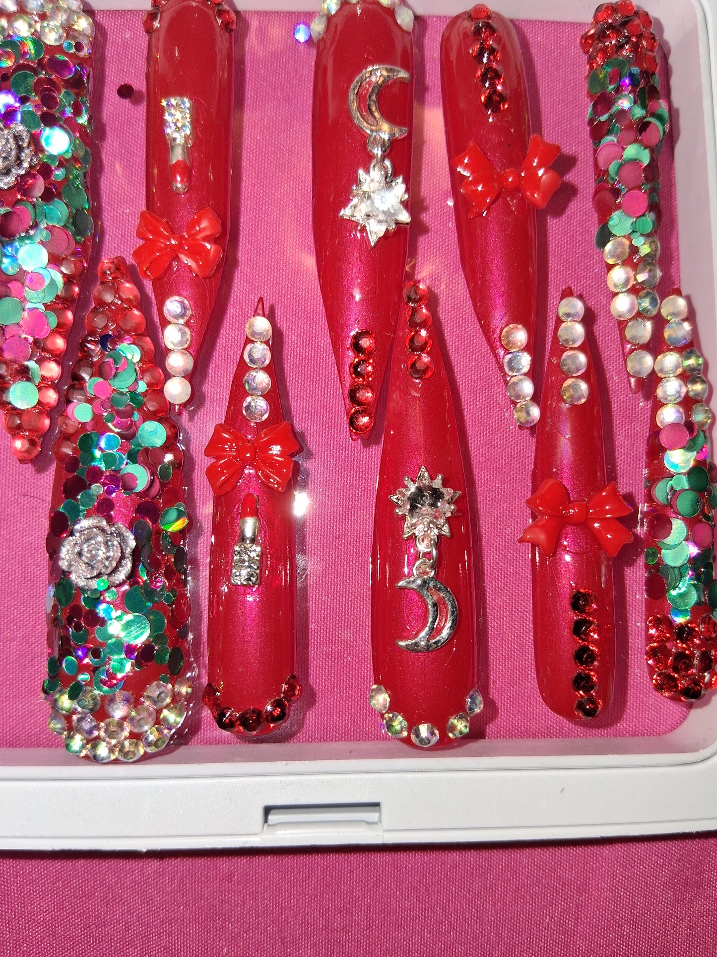 COCOMONEY NAILS CUSTOM 1 OF 1 GLUE ON PRESS ON COMES WITH FREE GIFTS #o35