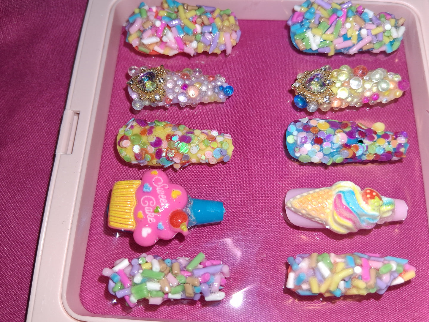 COCOMONEY NAILS CUSTOM 1 OF 1 GLUE ON PRESS ON COMES WITH FREE GIFTS #p10