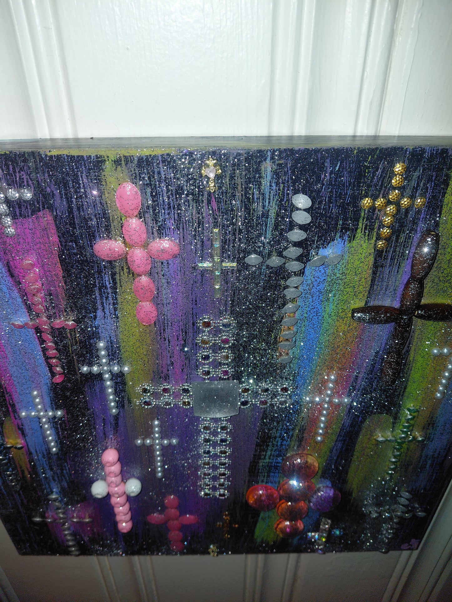 COCOMONEY ART CROSS SHINE PAINTING 1 OF 1 CUSTOM PAINTING 12×12 inches