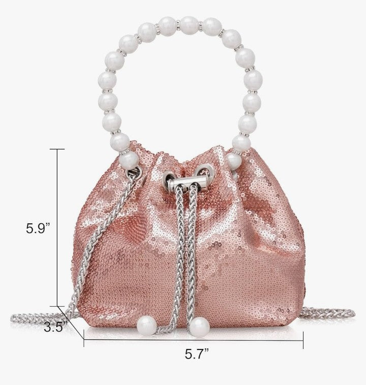 Bling Rhinestone Purse for Women, Glitter Clutch Handbag Bucket Evening Bag for Girls Wedding