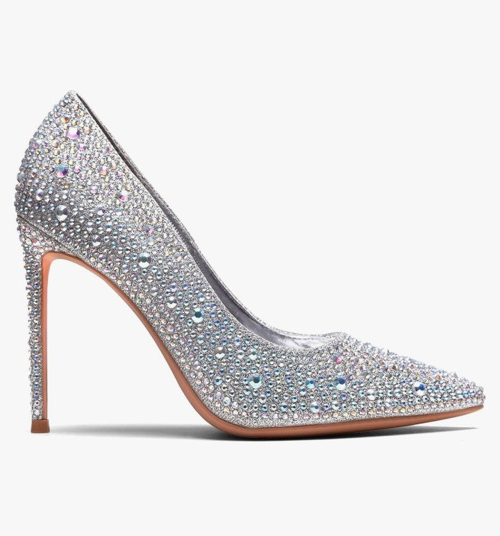 Women High Heels,3.94 inch/10cm Stiletto Pumps Sexy Pointed Toe Patent Leather Slip On High Heel Dress Evening Party Pump Shoes