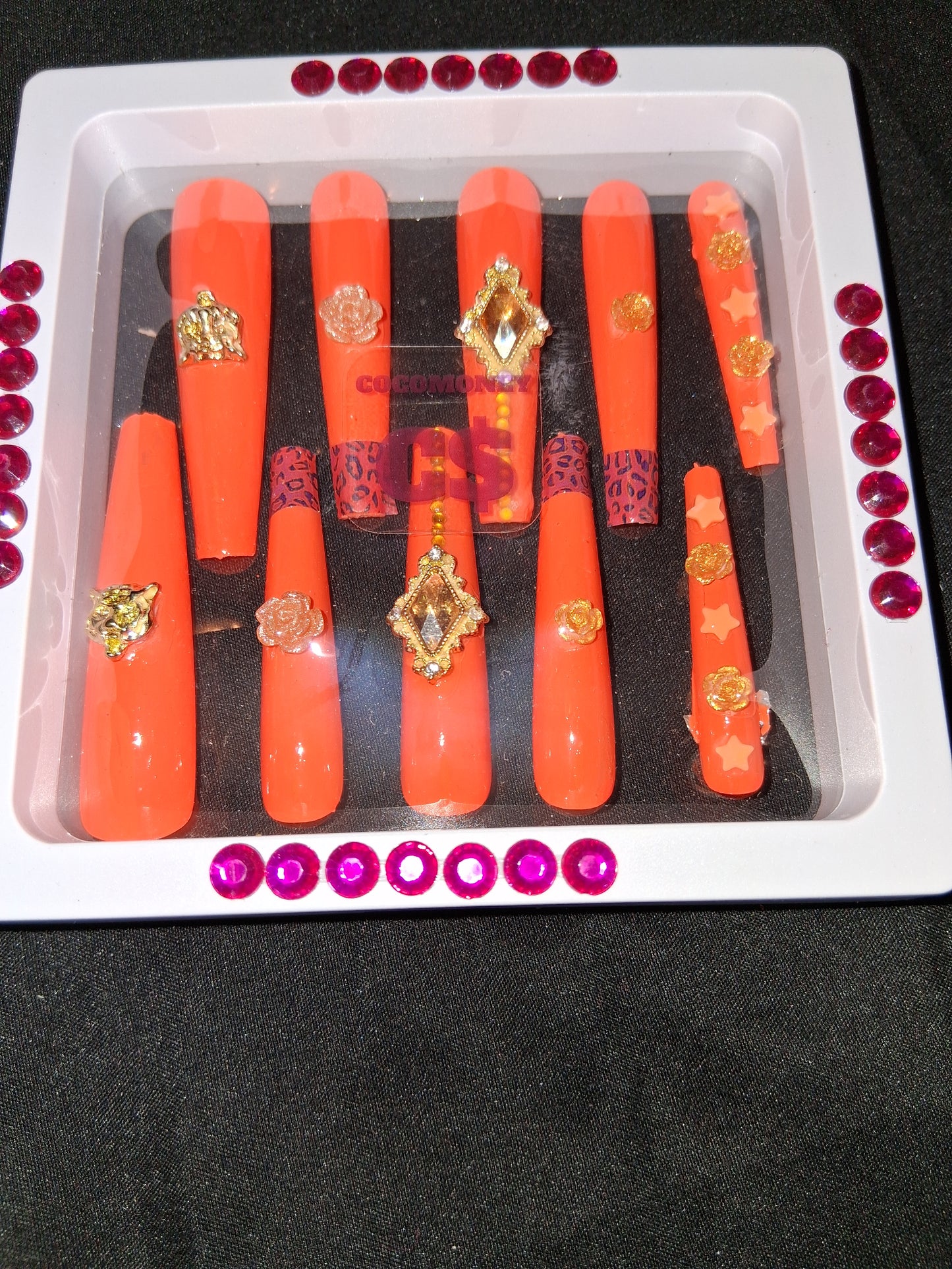 COCOMONEY NAILS CUSTOM 1 OF 1 GLUE ON PRESS ON COMES WITH FREE GIFTS #p61