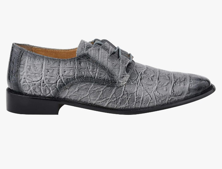 Mens Hornback Print Genuine Leather Lace Up Oxford Dress Shoes