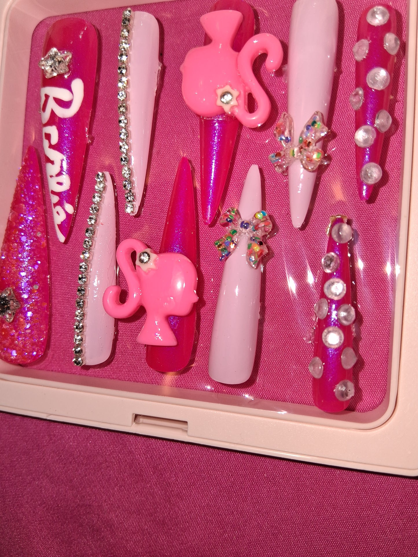 COCOMONEY NAILS CUSTOM 1 OF 1 GLUE ON PRESS ON COMES WITH FREE GIFTS #p28