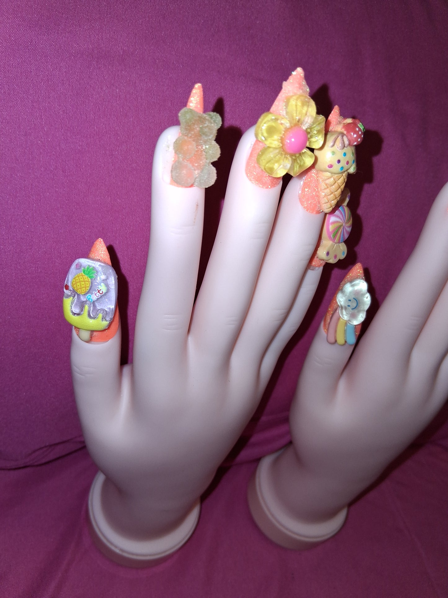 COCOMONEY NAILS CUSTOM 1 OF 1 GLUE ON PRESS ON COMES WITH FREE GIFTS #o40