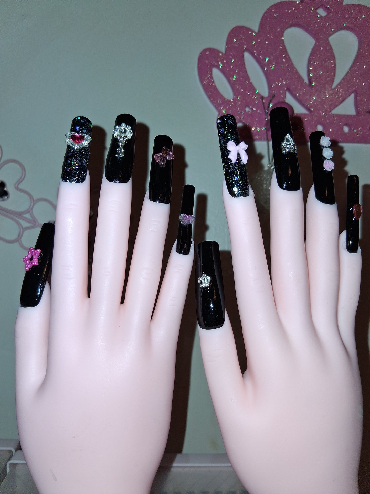 COCOMONEY NAILS CUSTOM 1 OF 1 GLUE ON PRESS ON COMES WITH FREE GIFTS #o55