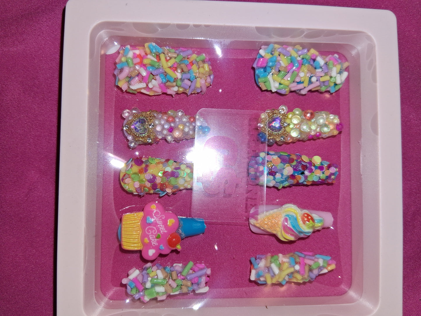 COCOMONEY NAILS CUSTOM 1 OF 1 GLUE ON PRESS ON COMES WITH FREE GIFTS #p10
