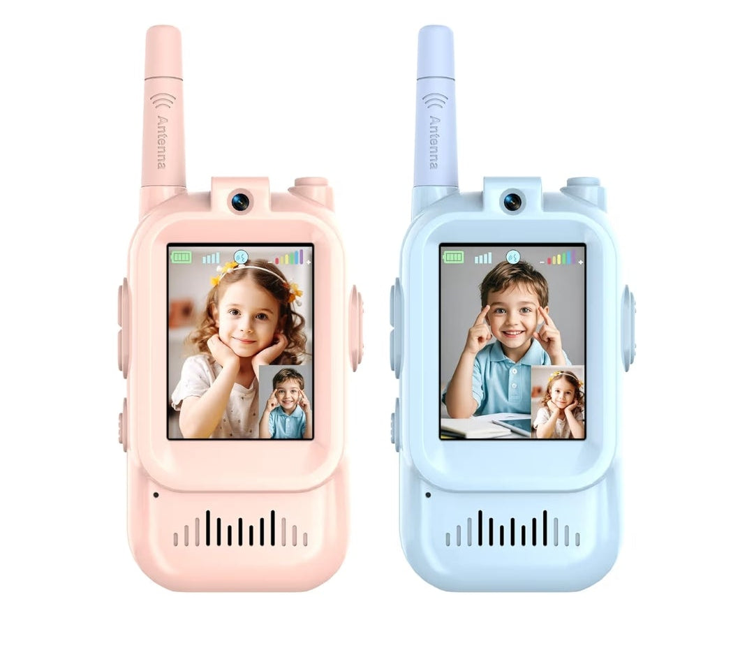 2pk.Kids Walkie Talkies with Video – Screen Display Toy Radios with Voice Effects, One-on-One Pairing, Long Range – Birthday Toys Gifts for Boys & Girls Ages 3 and up