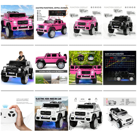 Ride On Car For Kids, 12V7AH Kids Ride On Truck With 2.4Ghz Remote Control, 3 Speeds, Bluetooth,Music,LED Lights, Spring Suspension