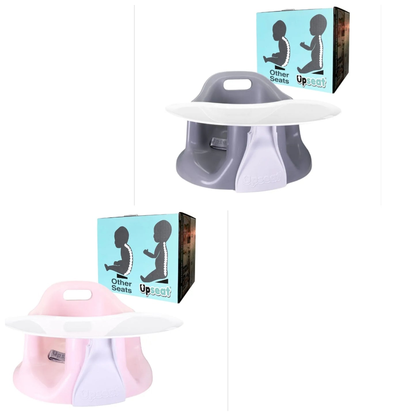 Upseat Baby Floor Seat Booster Chair for Sitting Up with Removable Tray for Meals and Playtime, Developed with Physical Therapists for Safe and Healthy Hip Development and Posture