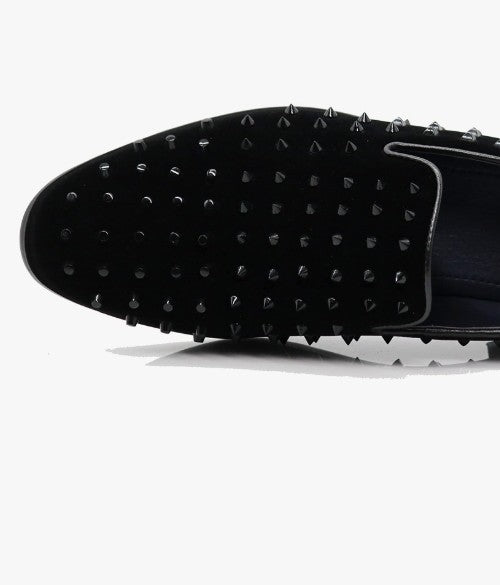Velvet Rhinestone Designer Dress Loafers Slip On Shoes Classic Tuxedo Dress Shoes