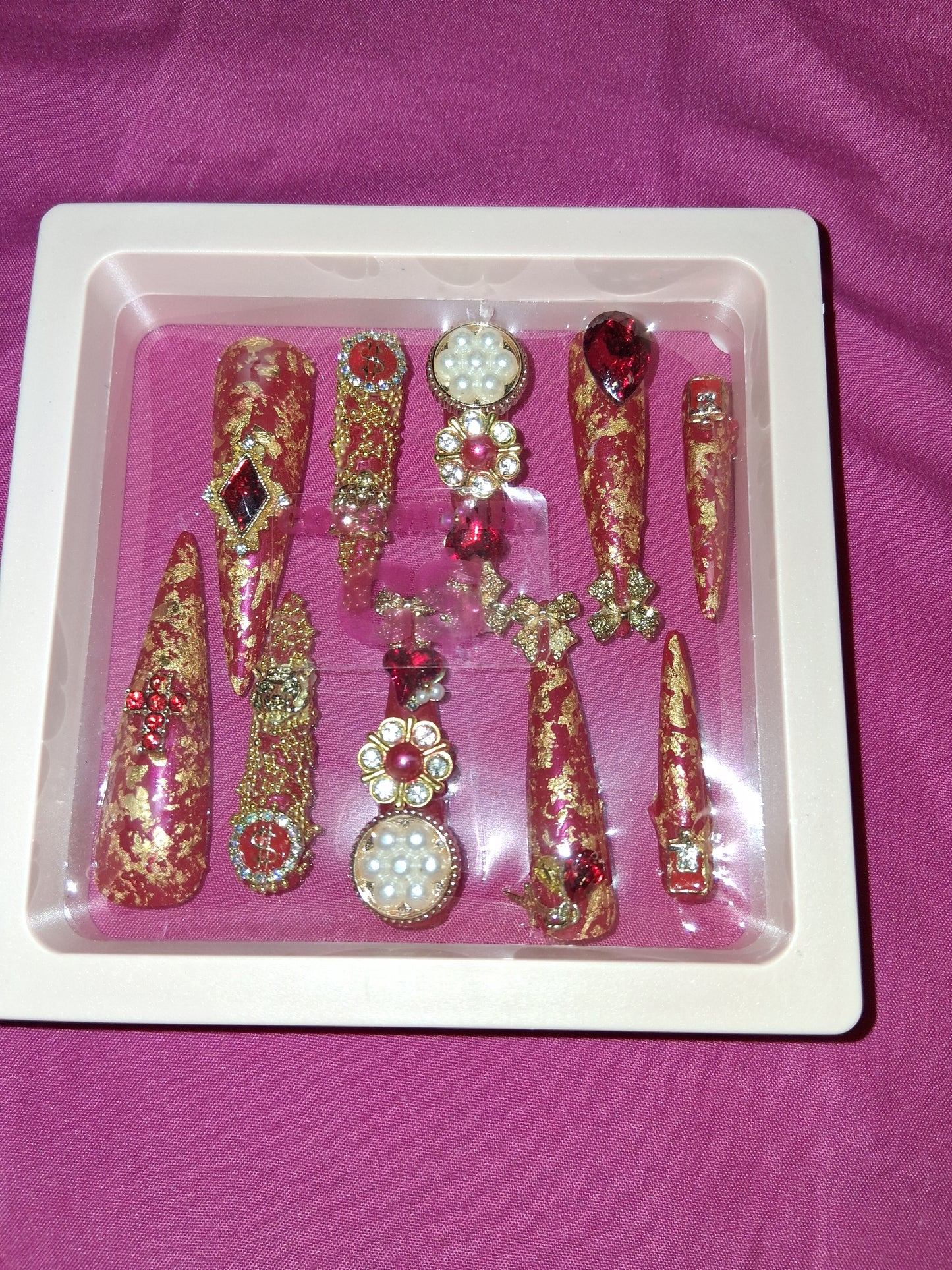 COCOMONEY NAILS CUSTOM 1 OF 1 GLUE ON PRESS ON COMES WITH FREE GIFTS #o11