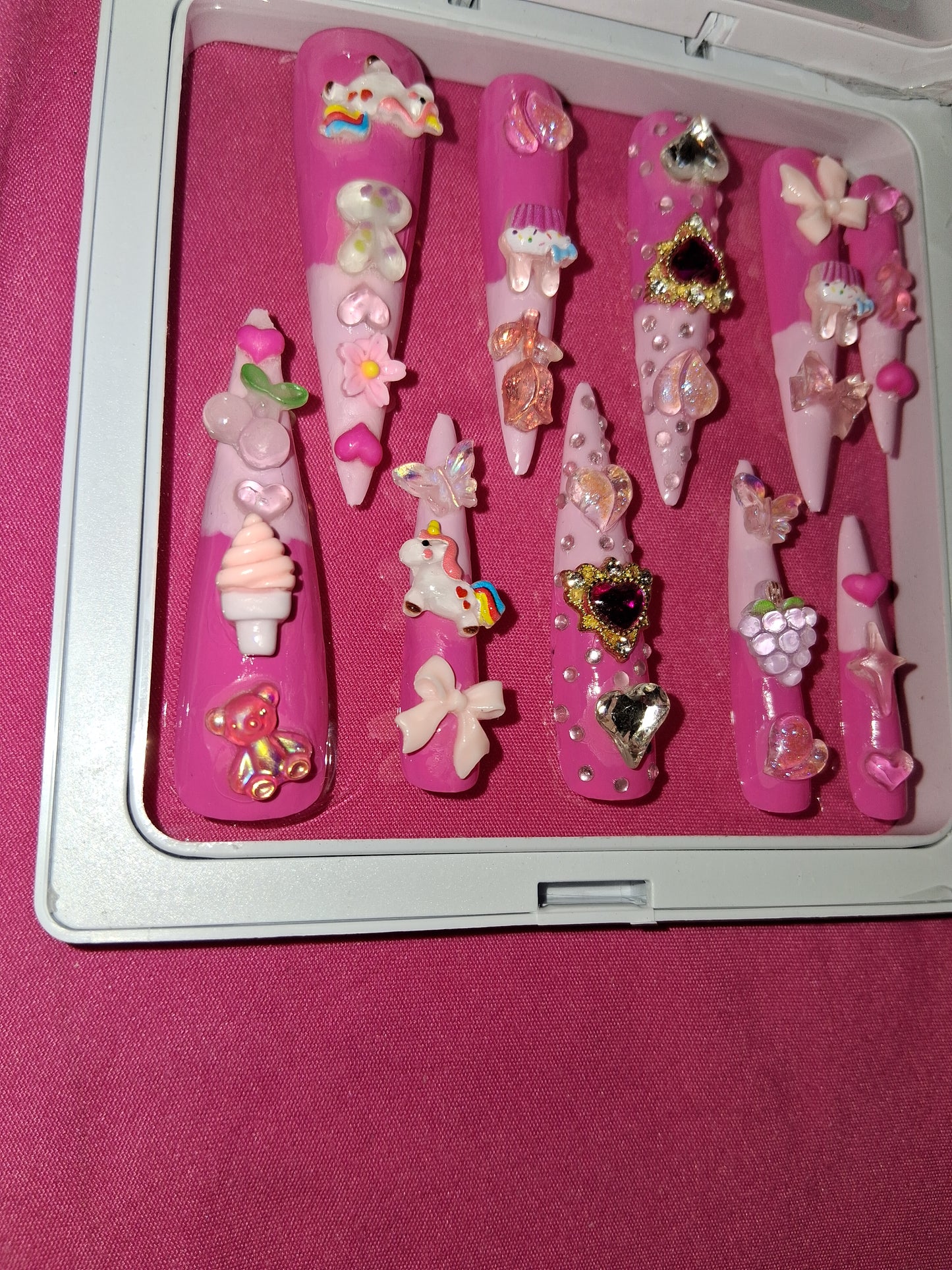 COCOMONEY NAILS CUSTOM 1 OF 1 GLUE ON PRESS ON COMES WITH FREE GIFTS #p38