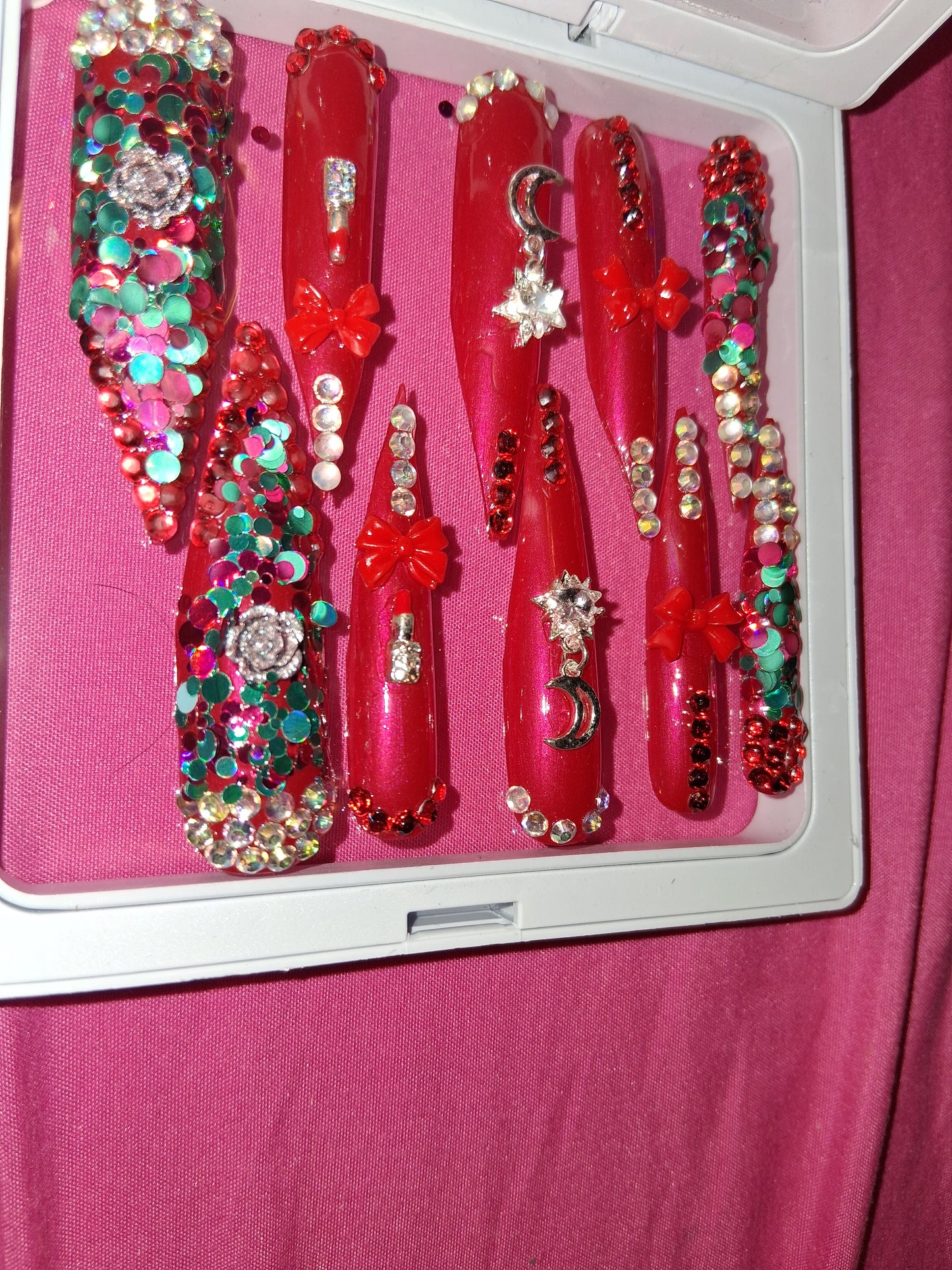 COCOMONEY NAILS CUSTOM 1 OF 1 GLUE ON PRESS ON COMES WITH FREE GIFTS #o35