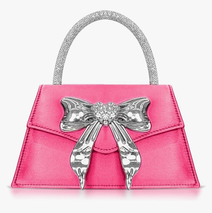 Bow Evening Bag, Rhinestone Handle Tote Bag,